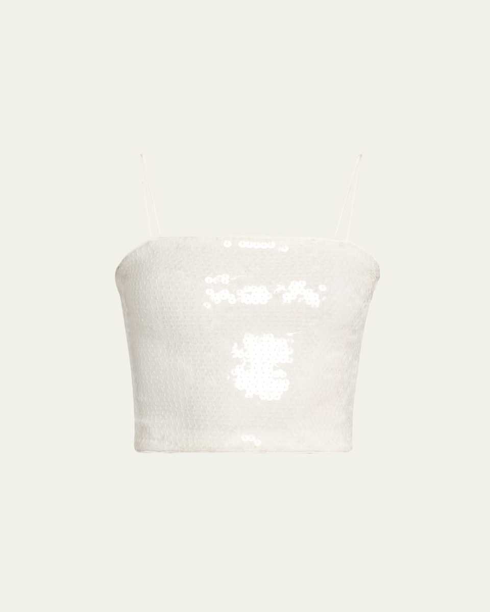 Ceresi Sequined Spaghetti-Strap Bandeau Top
